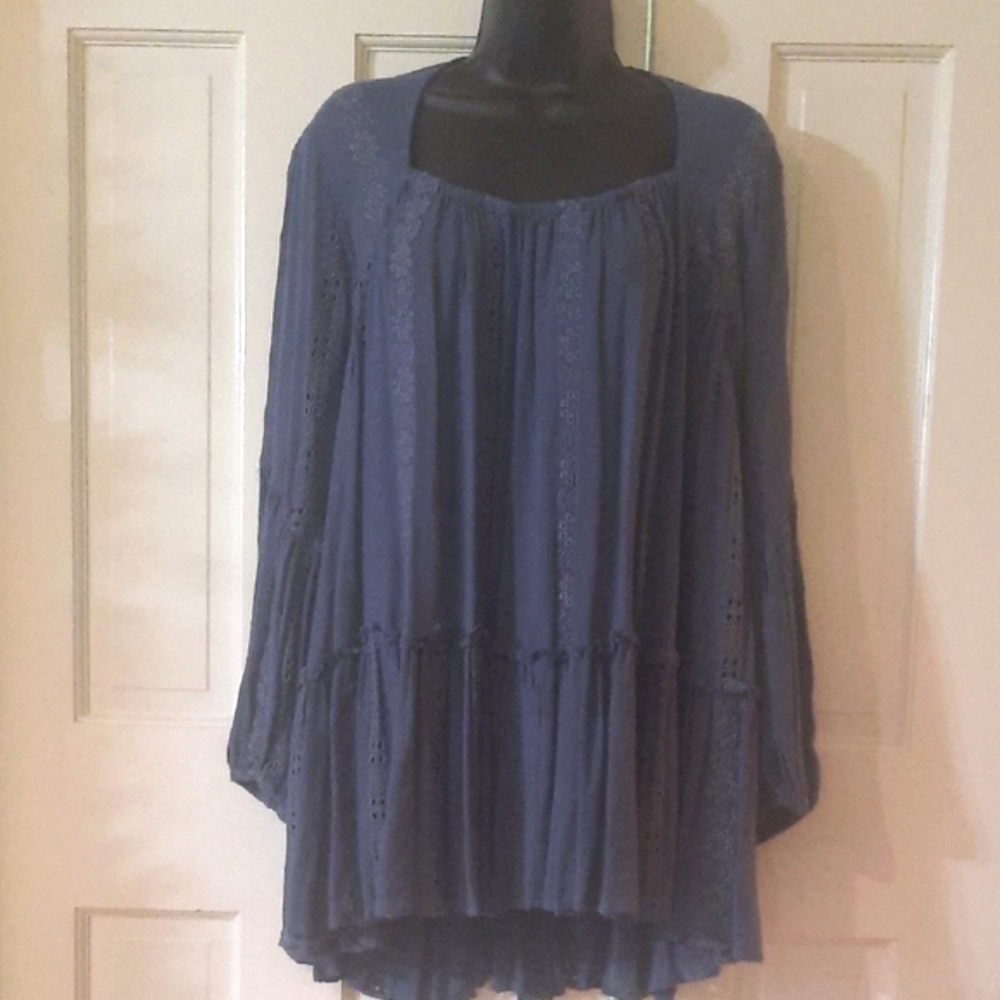 Women's Blue Boho Top - Brand: Free People - Size: Small